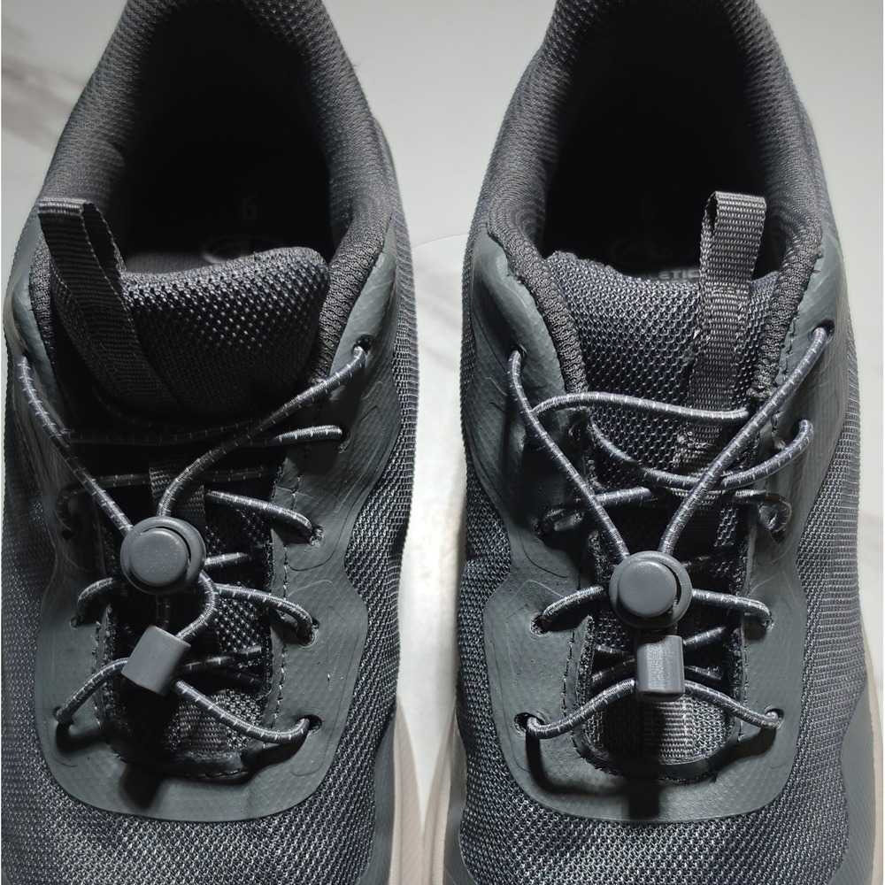Athletic Works Boys Gray Mesh Memory Foam Low Top Lace-Up Sneakers US 6 EU 38.5‎